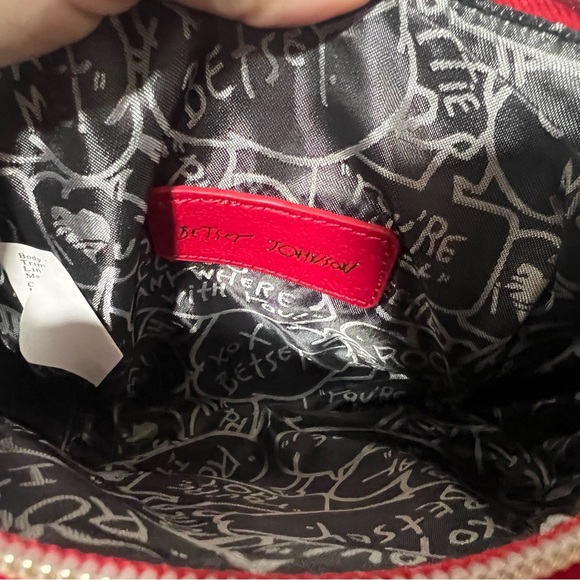Betsey Johnson Red Heart Mini Bag with Black Bow - Picture 6 of 8